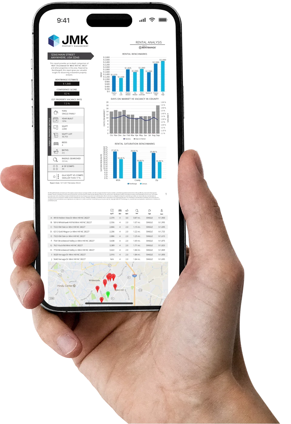JMK Property Management Free Rental Anaylsis on Mobile